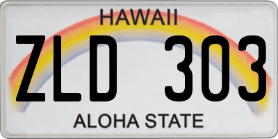 HI license plate ZLD303