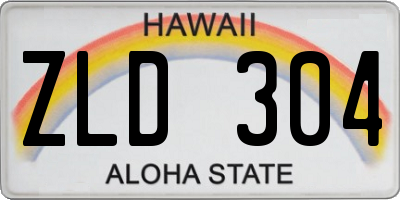 HI license plate ZLD304