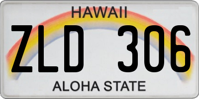 HI license plate ZLD306