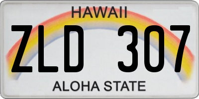HI license plate ZLD307