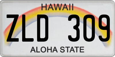 HI license plate ZLD309