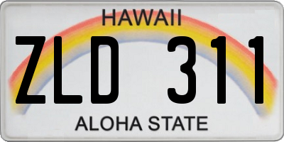 HI license plate ZLD311