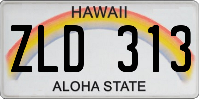 HI license plate ZLD313