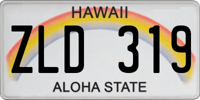 HI license plate ZLD319