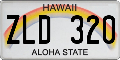 HI license plate ZLD320