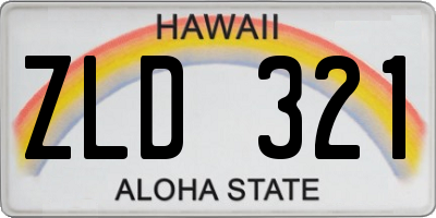 HI license plate ZLD321