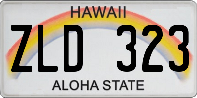 HI license plate ZLD323