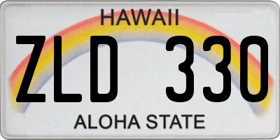 HI license plate ZLD330