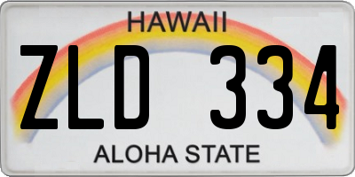 HI license plate ZLD334