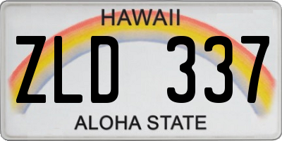 HI license plate ZLD337