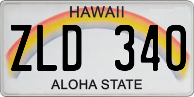 HI license plate ZLD340