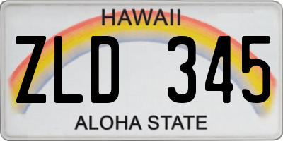 HI license plate ZLD345