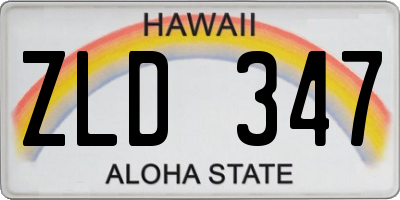 HI license plate ZLD347