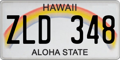 HI license plate ZLD348