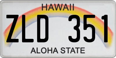 HI license plate ZLD351