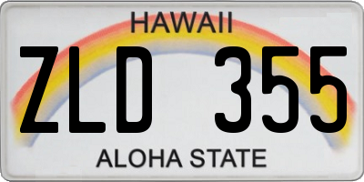 HI license plate ZLD355
