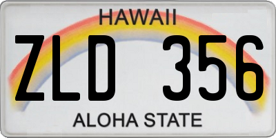 HI license plate ZLD356