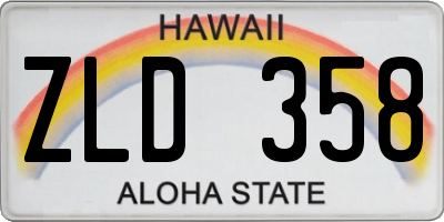 HI license plate ZLD358