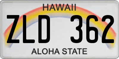 HI license plate ZLD362