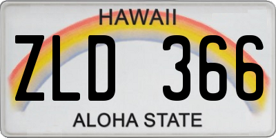 HI license plate ZLD366