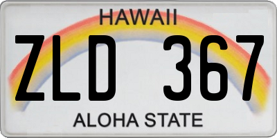 HI license plate ZLD367