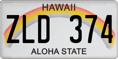 HI license plate ZLD374