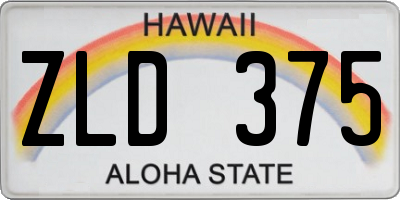 HI license plate ZLD375