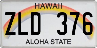 HI license plate ZLD376
