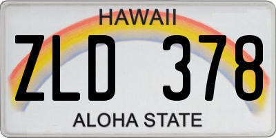 HI license plate ZLD378