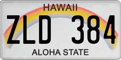 HI license plate ZLD384