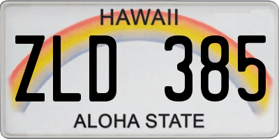 HI license plate ZLD385
