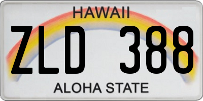 HI license plate ZLD388