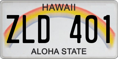 HI license plate ZLD401
