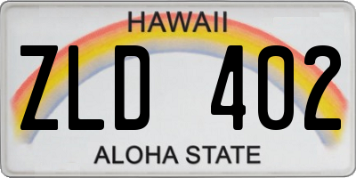 HI license plate ZLD402