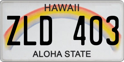 HI license plate ZLD403