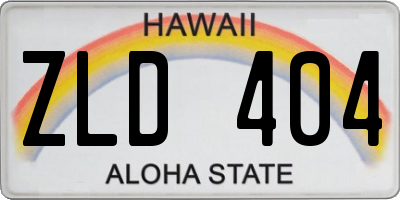 HI license plate ZLD404