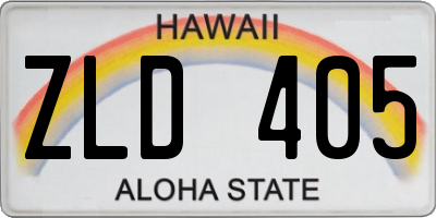 HI license plate ZLD405