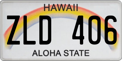 HI license plate ZLD406