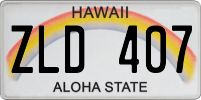 HI license plate ZLD407