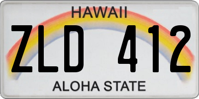 HI license plate ZLD412