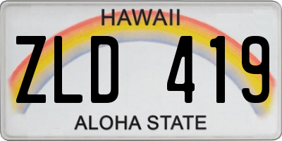 HI license plate ZLD419