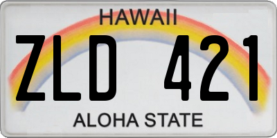 HI license plate ZLD421