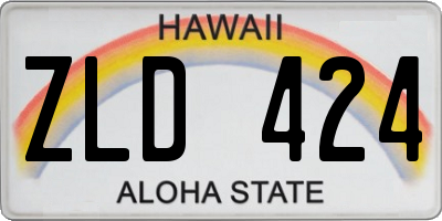 HI license plate ZLD424