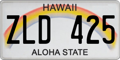 HI license plate ZLD425