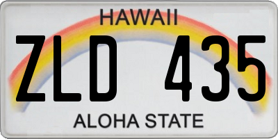 HI license plate ZLD435