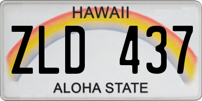 HI license plate ZLD437