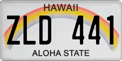 HI license plate ZLD441
