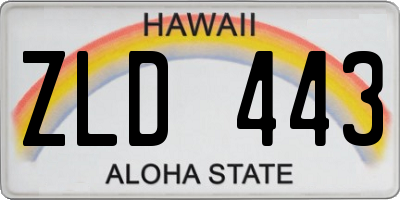 HI license plate ZLD443