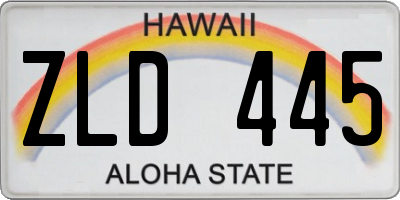 HI license plate ZLD445
