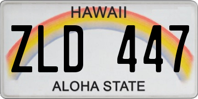 HI license plate ZLD447